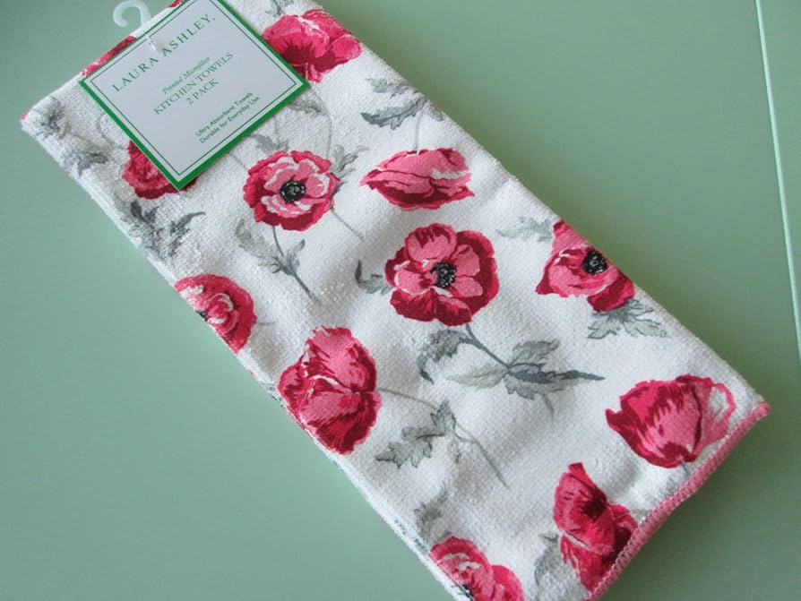 Amazon.com: Laura Ashley Towel Set Kitchen Roses (2) 15X25 INCHES