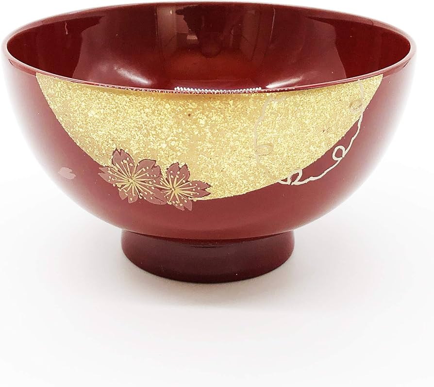 Amazon.co.jp: 大藤漆器店 輪島塗 夫婦汁椀 黒内朱・朱 雪月花蒔絵