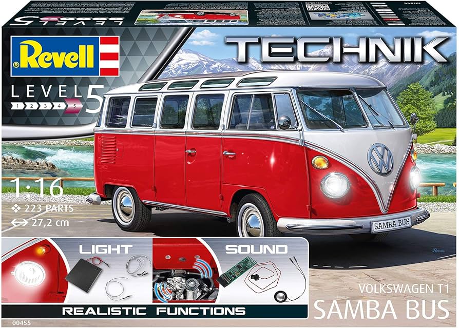 Amazon.com: Revell RV00455 Technik 1:16 - VW T1 Samba Bus Plastic