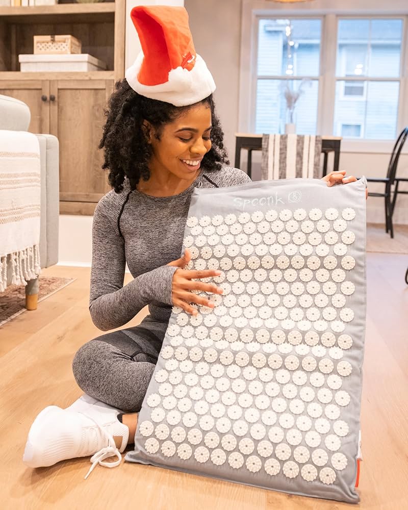 Spoonk Cotton Magenta Acupressure Massage Mat with Carry-Bag