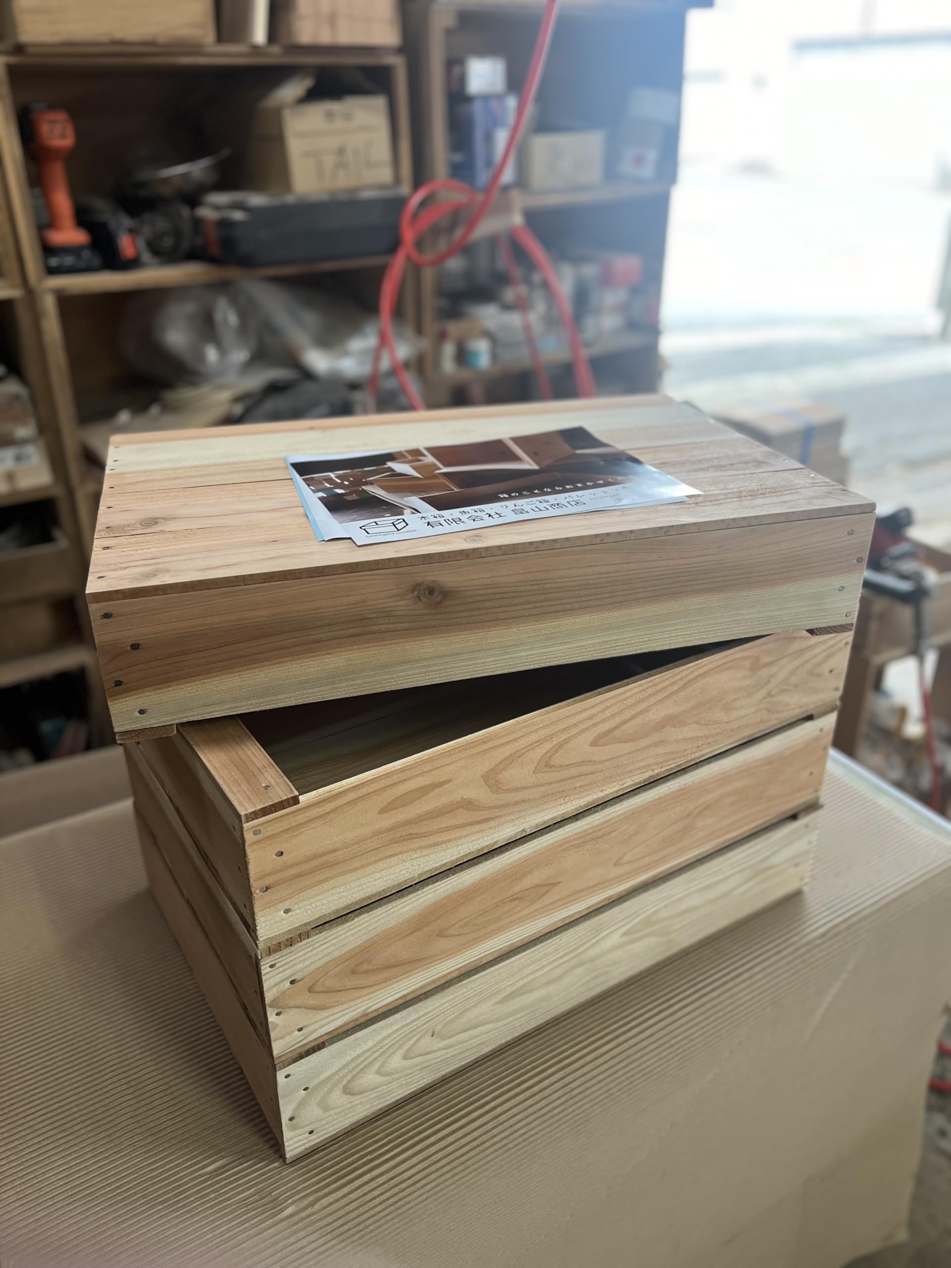 Amazon｜魚箱 木製トロ箱 青森県産杉 4個セット｜収納ケース・ボックス