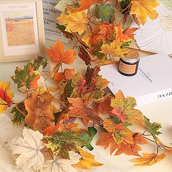 Amazon｜秋のガーランド 秋の紅葉飾り 175cmモール DIY リース 人工