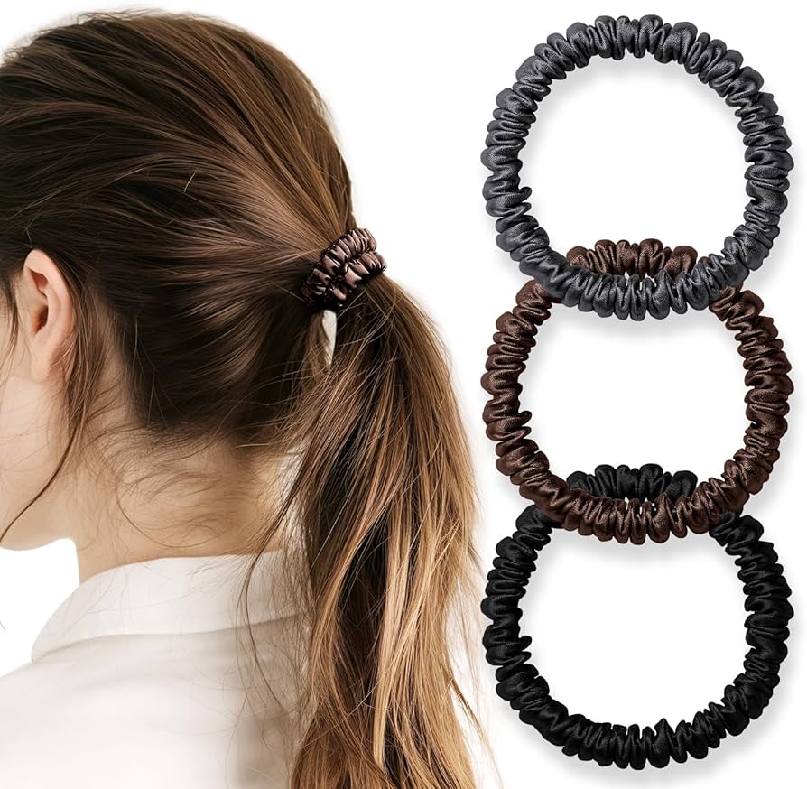 Amazon | シルク ヘアゴム 3個セット 100%天然シルク 6A級 摩擦軽減