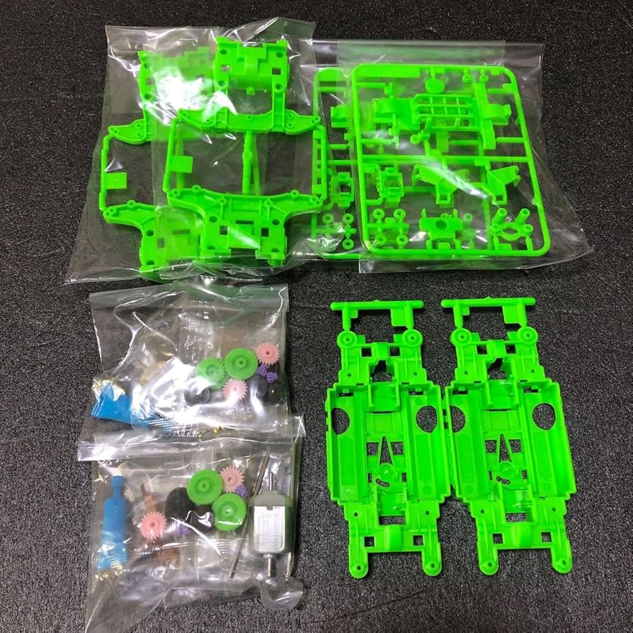 Amazon | タミヤ ミニ四駆 MSシャーシ 蛍光グリーン 2セット 通販