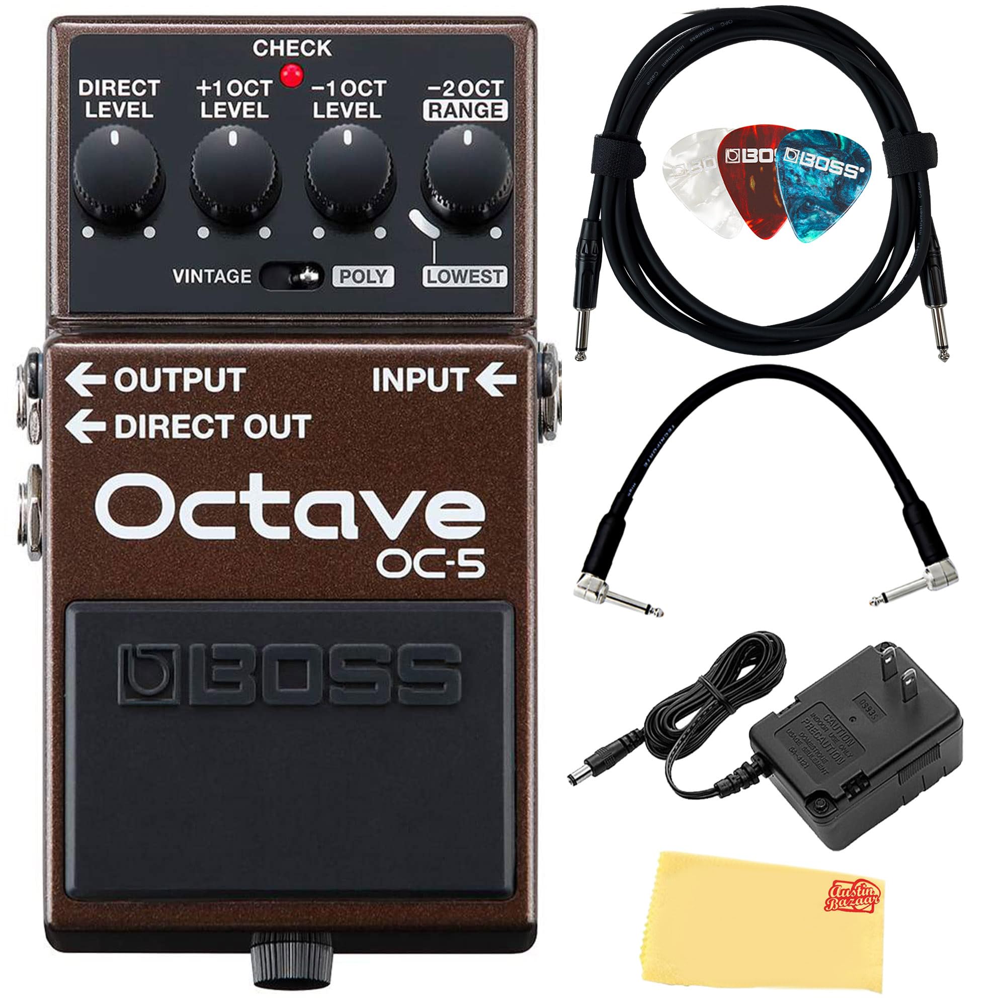 Amazon.com: Boss OC-5 Octave Pedal Bundle with Gearlux Power