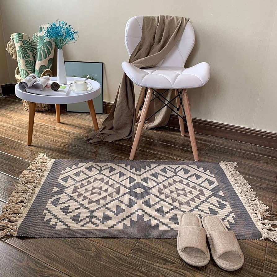 Amazon｜北欧風 玄関マット ラグマット フリンジ 長い 浴室足ふき