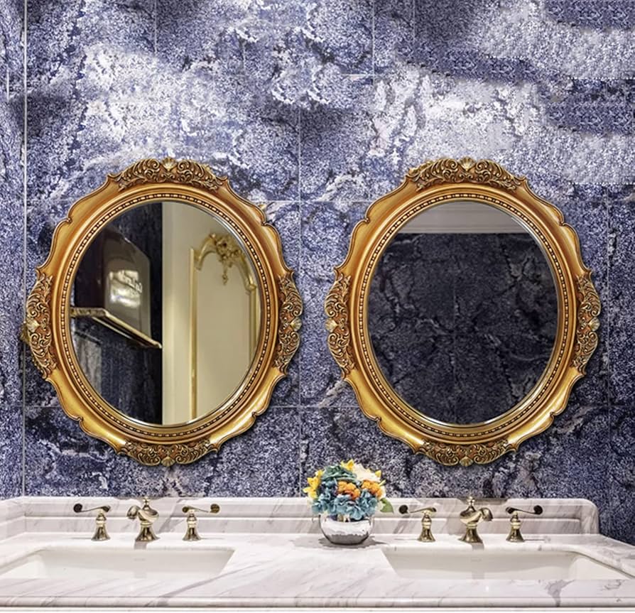 Amazon.co.jp: ヴィンテージオーバルウォールミラー、60X78cm大型バス