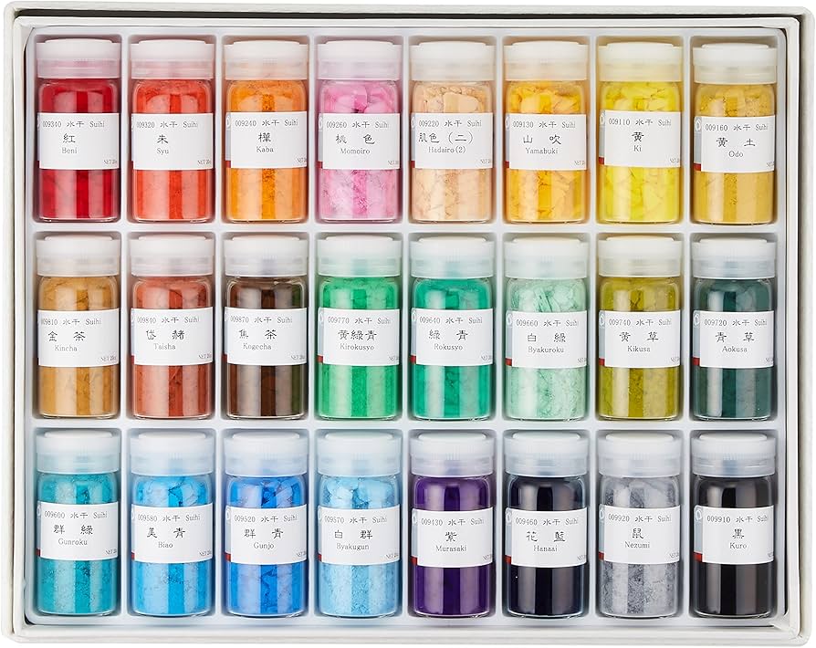 Amazon | ナカガワ胡粉 日本画用絵具 鳳凰 水干絵具 24色セット | 絵具
