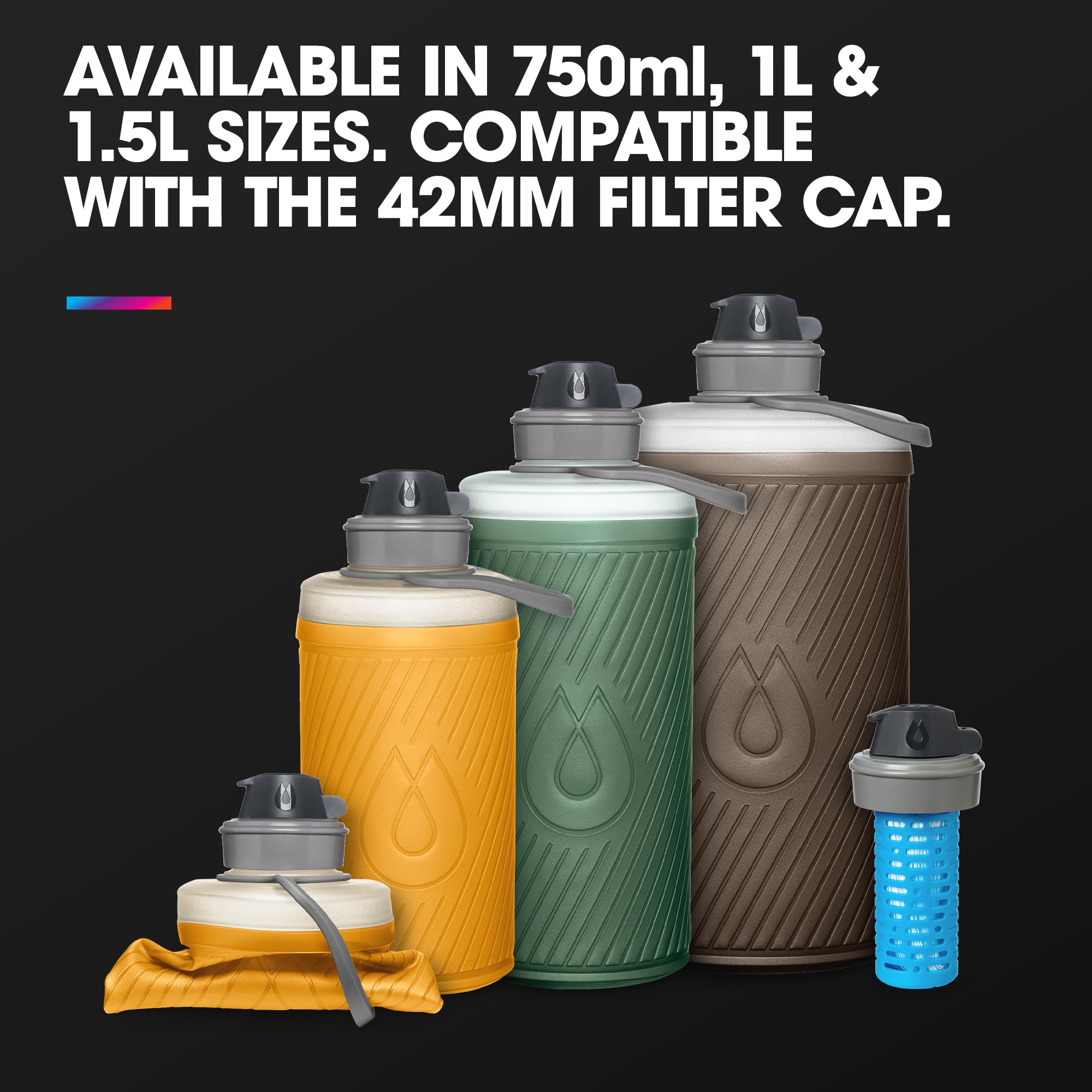 Hydrapak Flux - Collapsible Backpacking Water Bottle (1 Liter