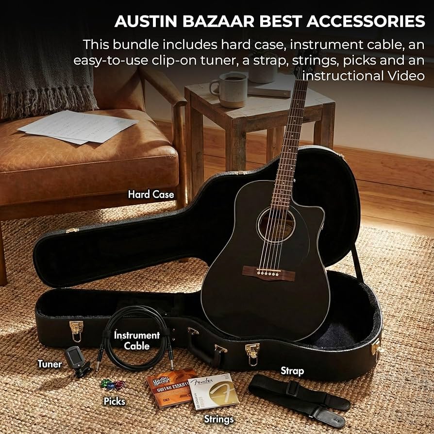 Amazon.com: Fender CD-60SCE Solid Top Dreadnought Acoustic