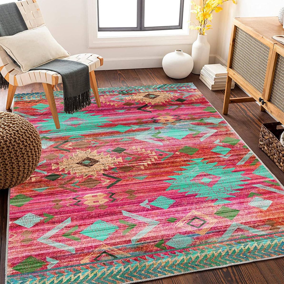 Amazon｜[NHYGDY] モロッカン柄 カーペット ラグ ビンテージ