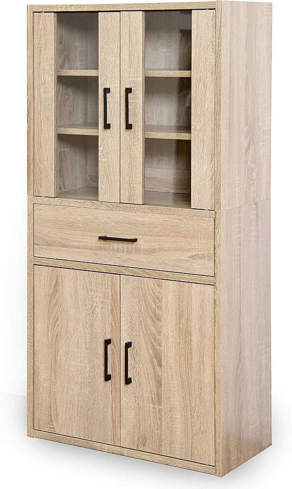 Amazon｜LITENStaD 食器棚 ガラスキャビネット 幅60cm × 奥行30cm × 高