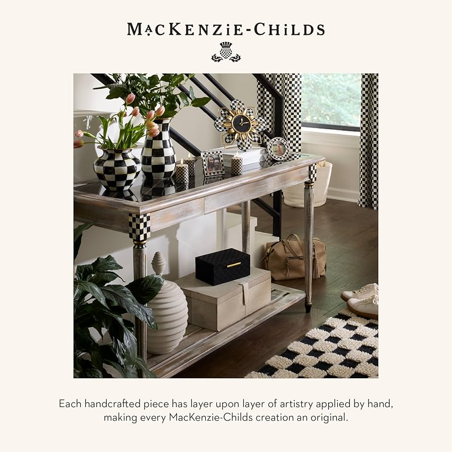 Amazon.com: MACKENZIE-CHILDS Black Faux-Leather Box, Jewelry Box