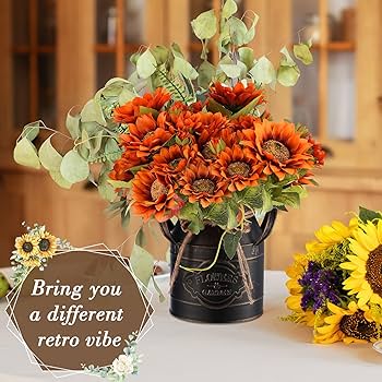 Amazon.co.jp: Roshtia 8ピース 6インチ 秋のミルク缶花瓶 素朴な金属