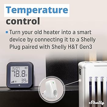 Amazon | Shelly H&T Gen3 ブラック | Wi-Fi & Bluetooth 温度&湿度