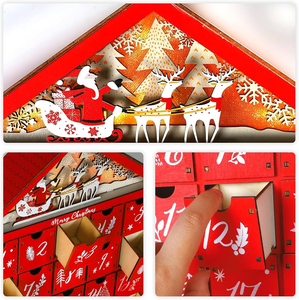 Amazon.co.jp: MorTime 24日 レッドハウス アドベントカレンダー