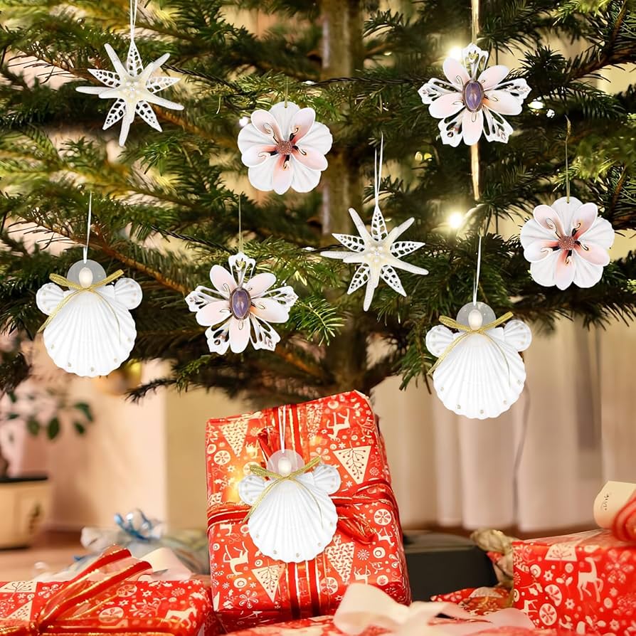 Amazon.co.jp: JQAQJU 沿岸クリスマス 貝殻 ヒトデ オーナメント 4個