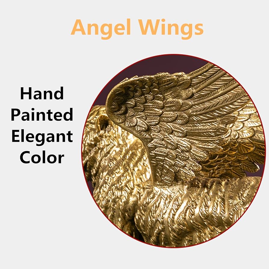 Amazon.co.jp: 真鍮の虎の飾り置物、天使の羽を持つ虎の彫刻、ブロンズ