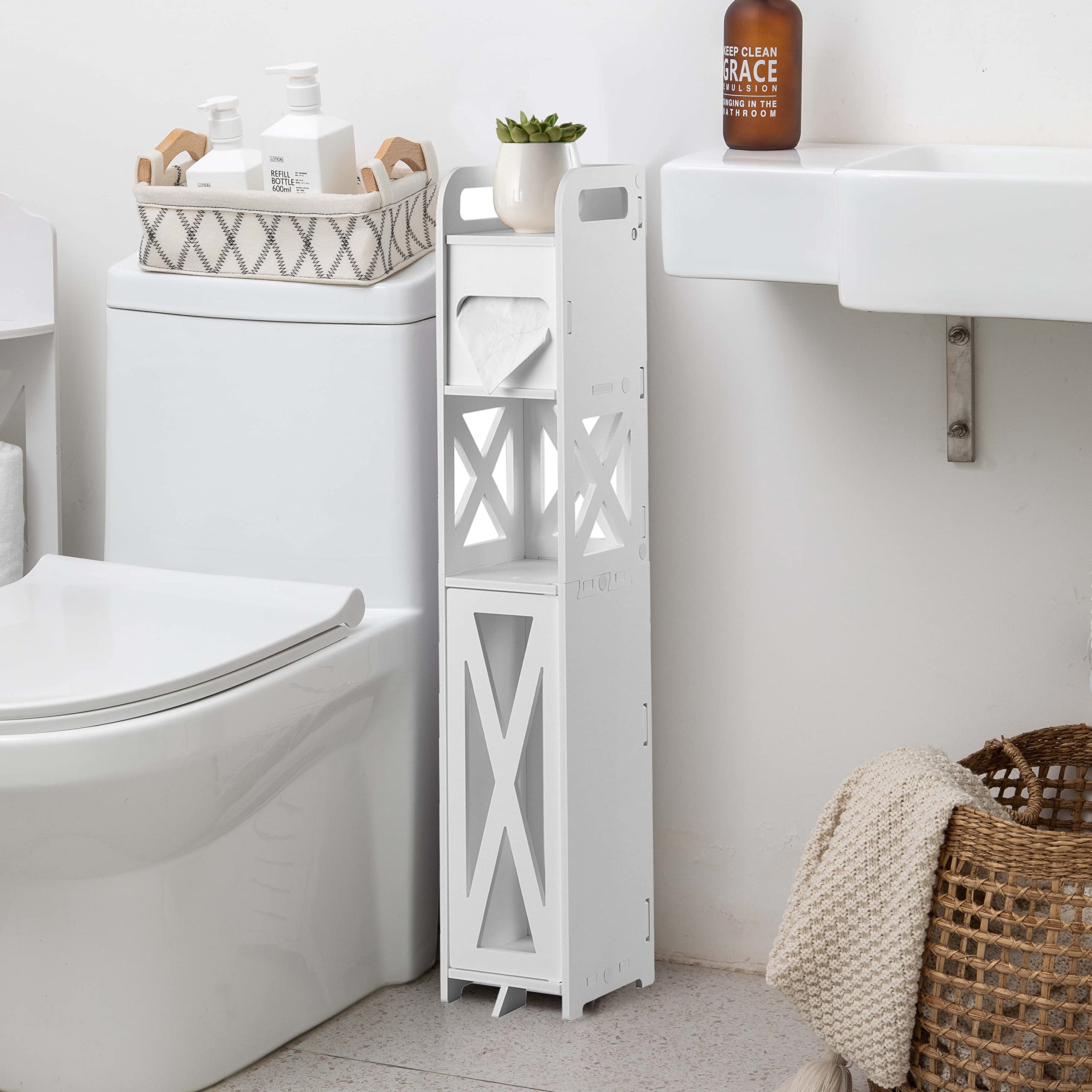 Amazon｜トイレットペーパーストッカー,隙間収納 15cm,すきま収納 防水