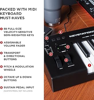 Amazon.com: M-AUDIO Keystation 88 MK3 88 Key Semi Weighted MIDI
