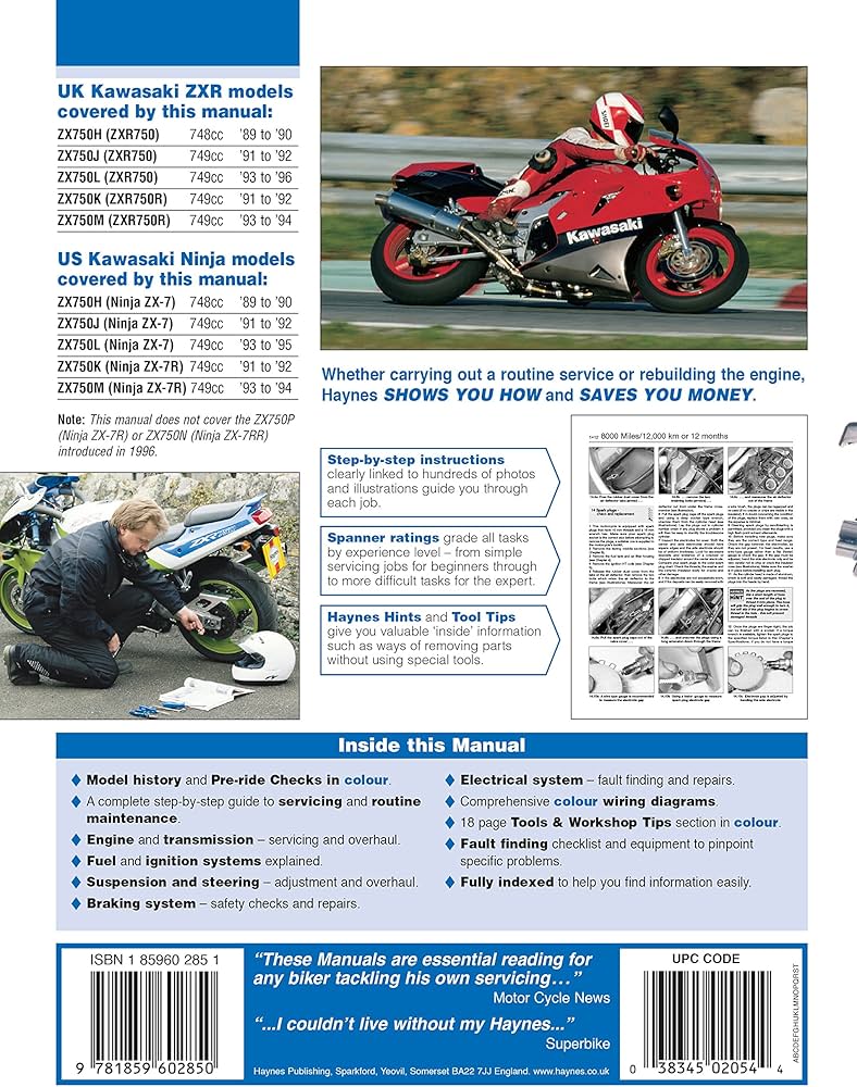 Kawasaki ZX750 (Ninja ZX-7 & ZXR750 Fours, '89-'96 (Haynes