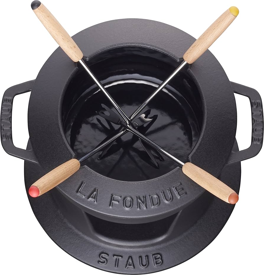 Amazon.co.jp: staub ストウブ 「 フォンデュセット ブラック 16cm