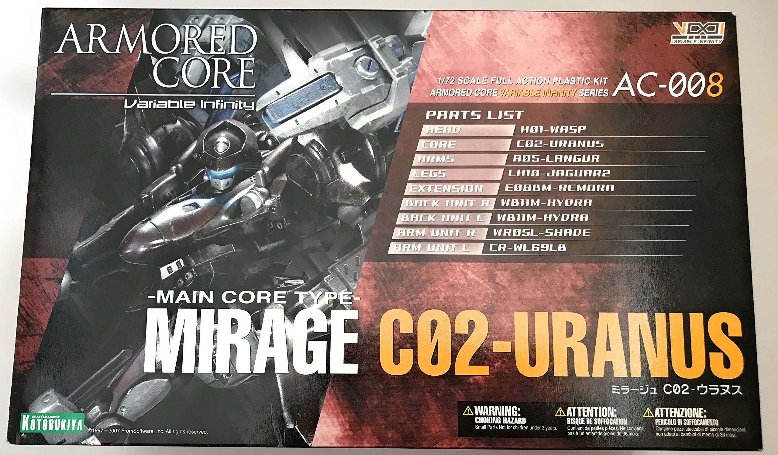 Amazon.co.jp: コトブキヤ アーマードコア C02-URANUS ウラヌス 1/72