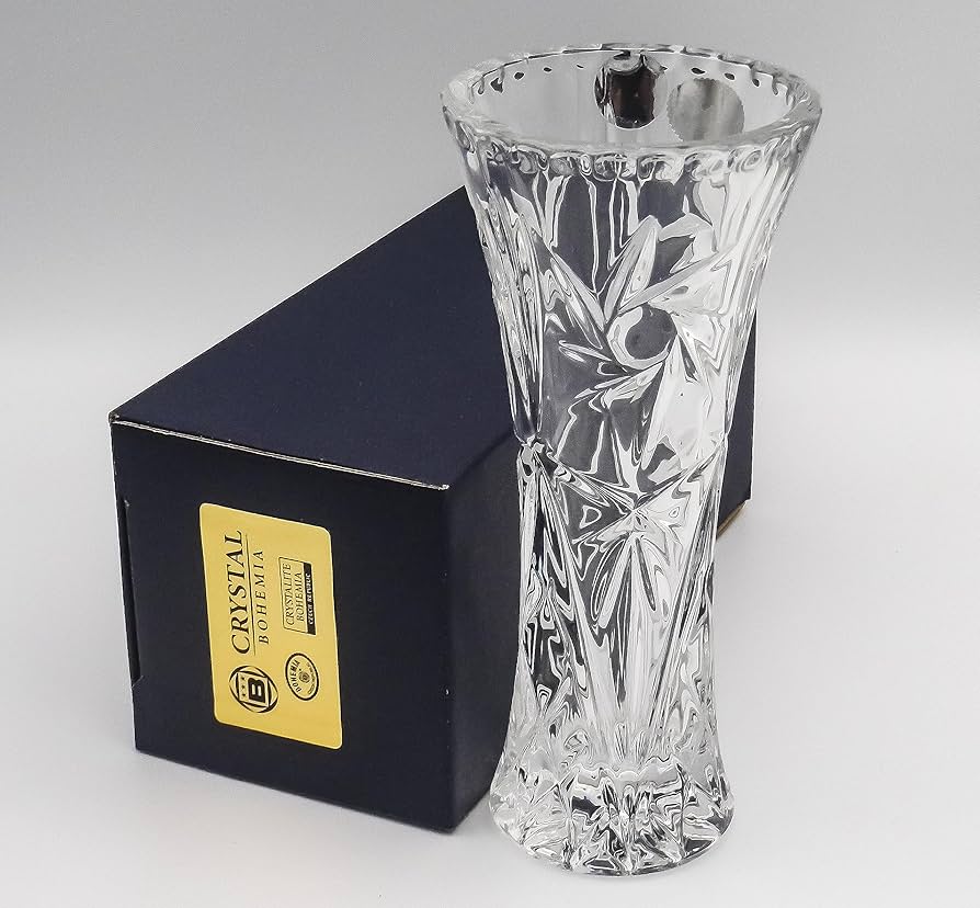 Amazon.co.jp: ボヘミアングラス クリスタル 花瓶 高さ15cm 80210