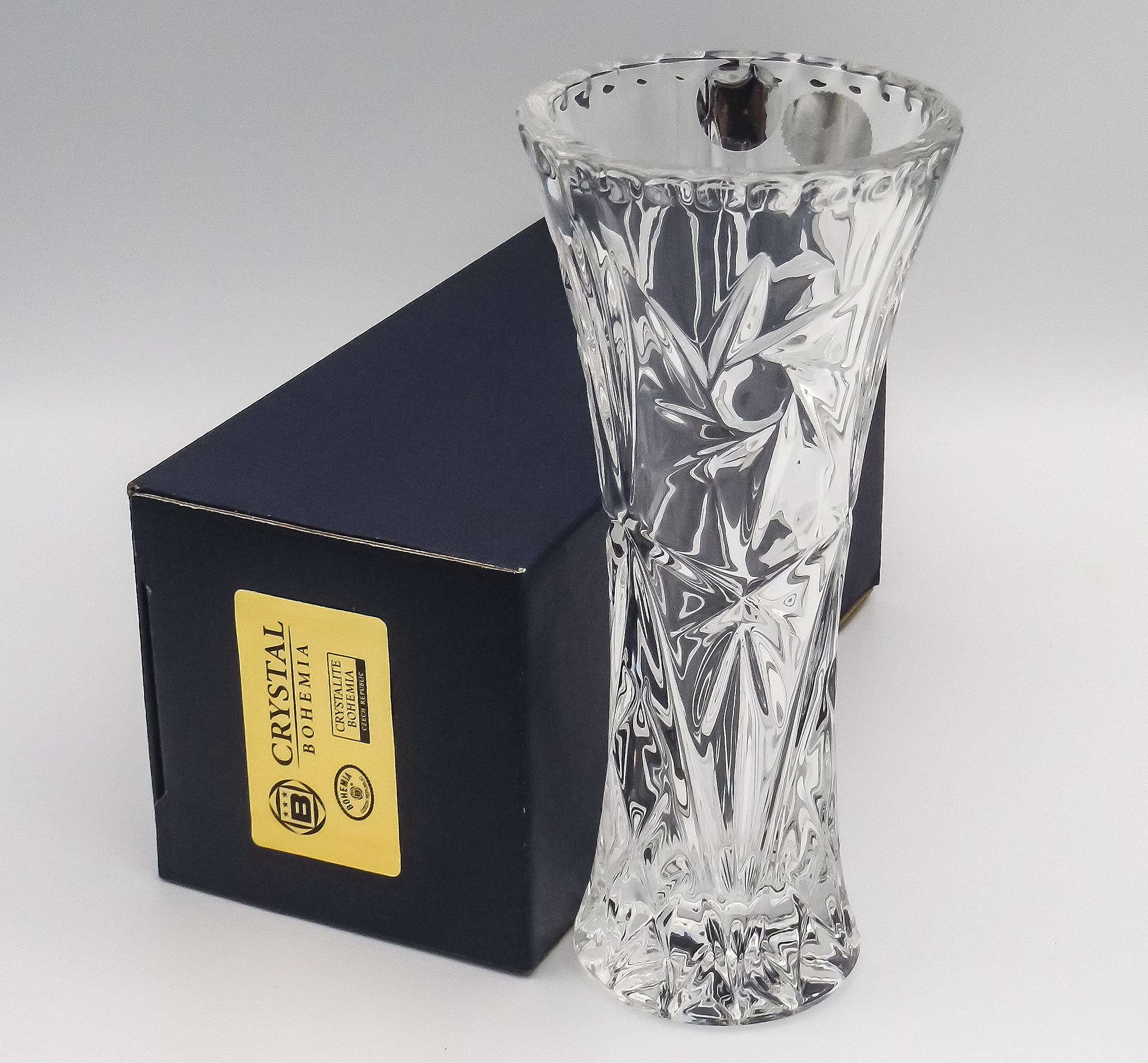 Amazon.co.jp: ボヘミアングラス クリスタル 花瓶 高さ15cm 80210