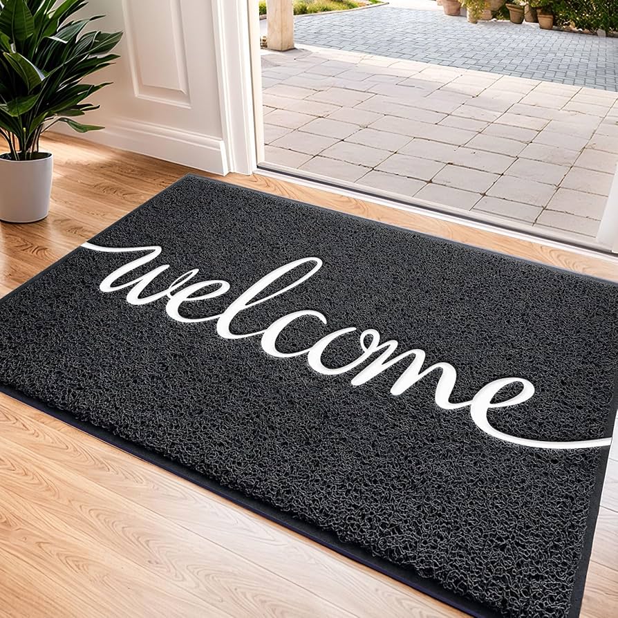 Amazon.com: Black Door Mat Welcome Mats Outdoor Indoor Non-Slip