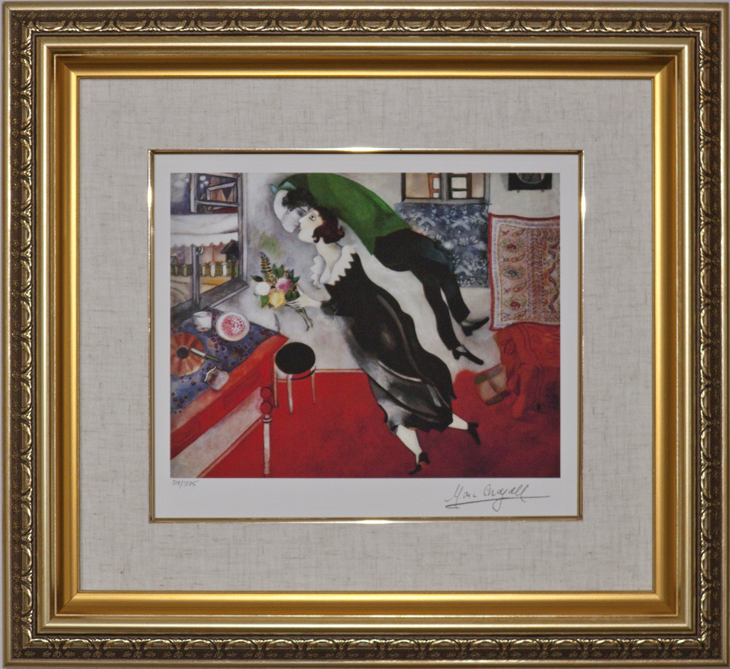 Amazon.co.jp: 絵画 マルク シャガール 誕生日 額縁付 アート壁掛け