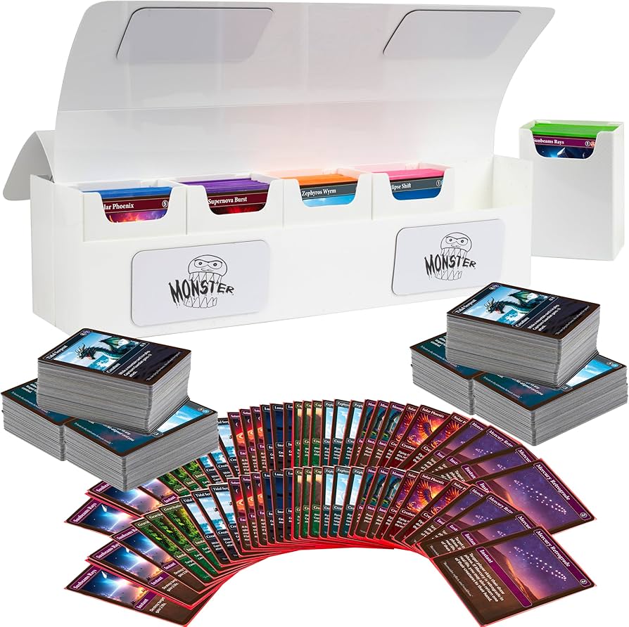 Amazon.com: Monster Protectors Magnetic Deca 10 Deck Box- White