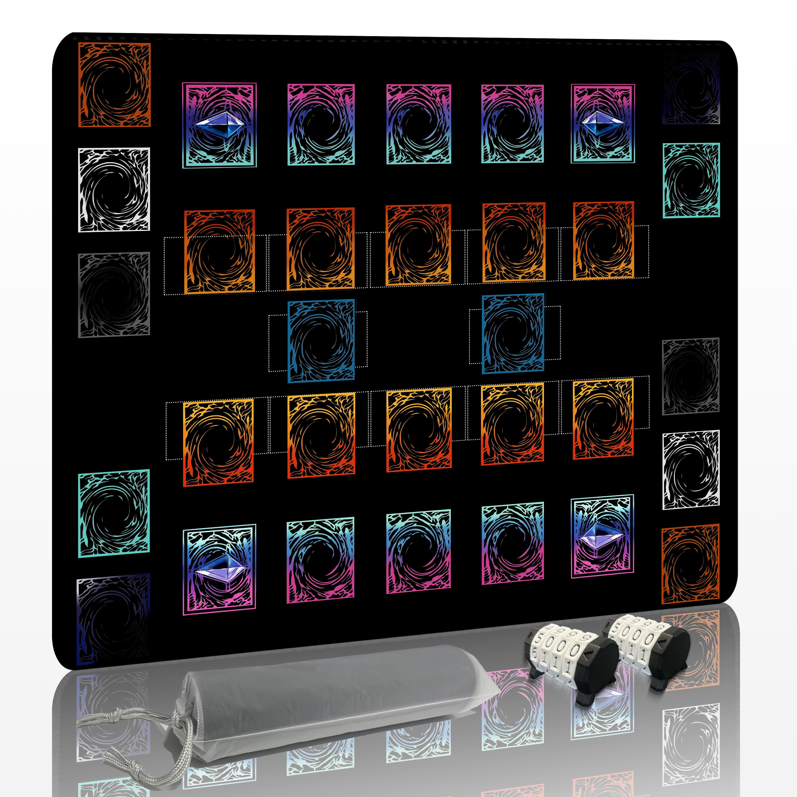 Amazon | 遊戯王プレイマット、2人用、フリーカウンター×2、収納バッグ