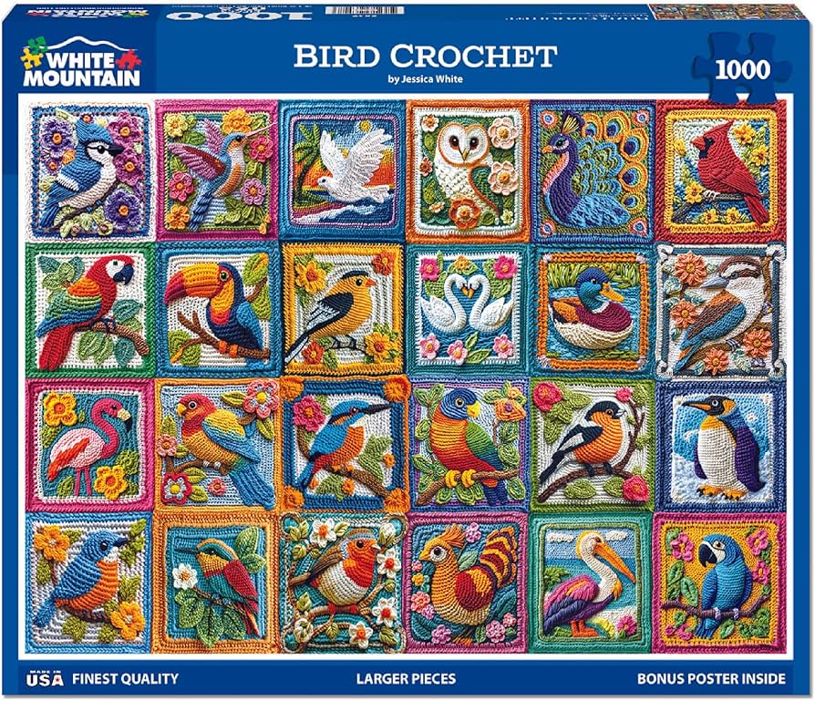 Amazon.com: WHITE MOUNTAIN PUZZLES Bird Crochet Puzzle, 1 EA