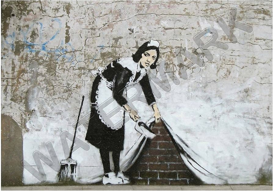 Amazon.com: Wee Blue Coo Banksy Maid Graffiti Street Art 12x16