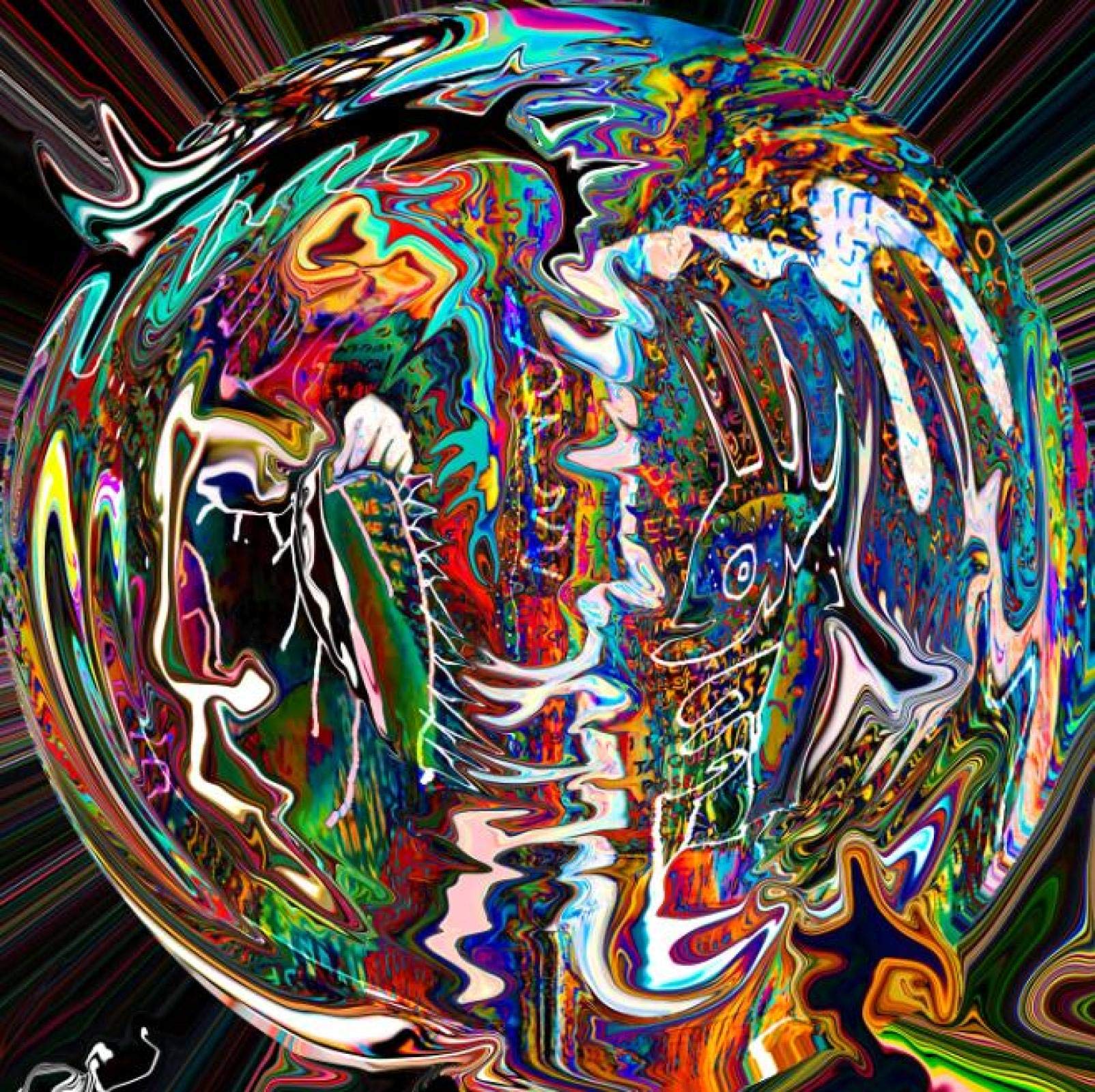 Amazon｜抽象的なサイケデリックアートツイスティカラフルなポスターと