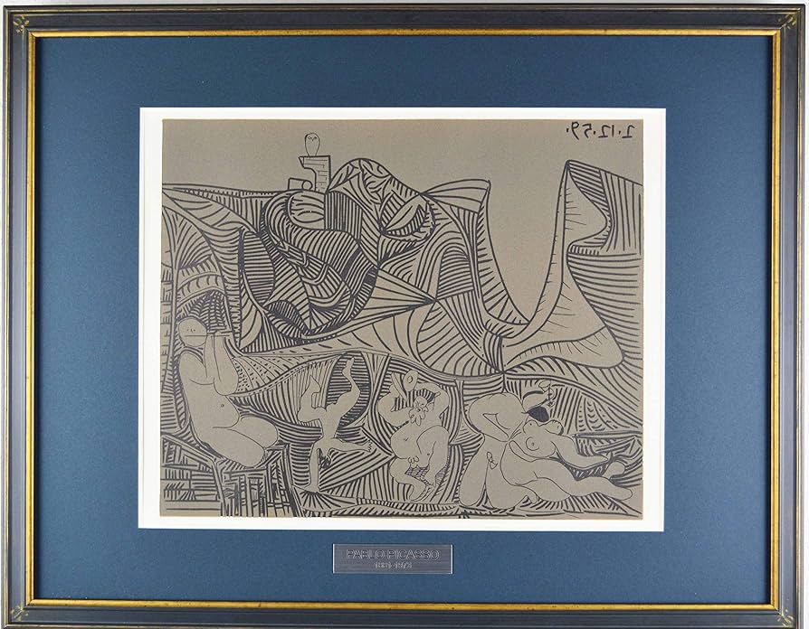 Amazon.co.jp: パブロ ピカソ 『バッカス神と恋人たち、フクロウ【酒神