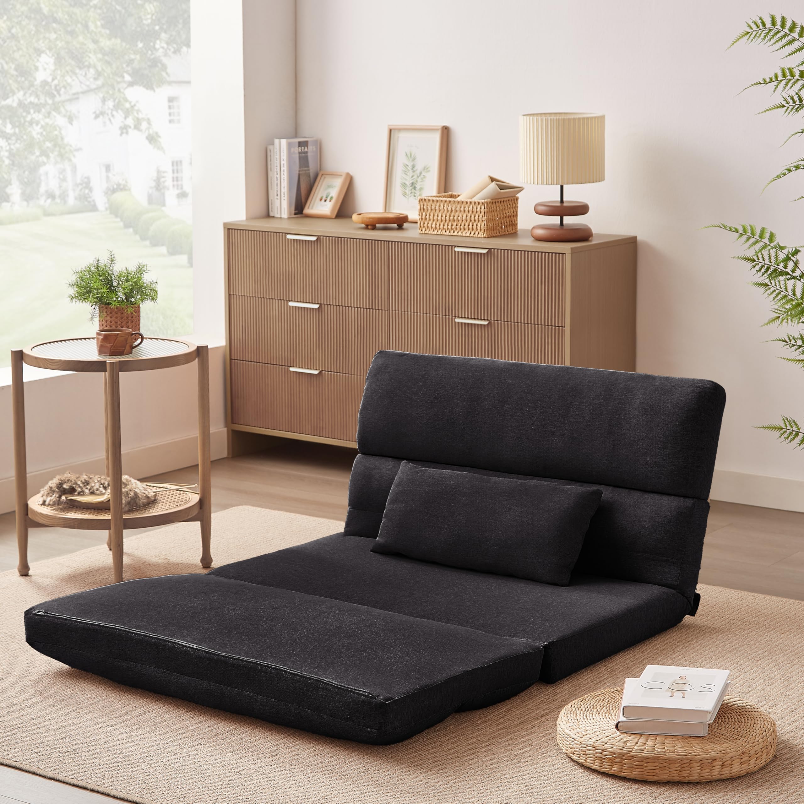 Amazon｜Jujwooo 折りたたみ ソファベッド 座椅子 幅103cm 2人掛け