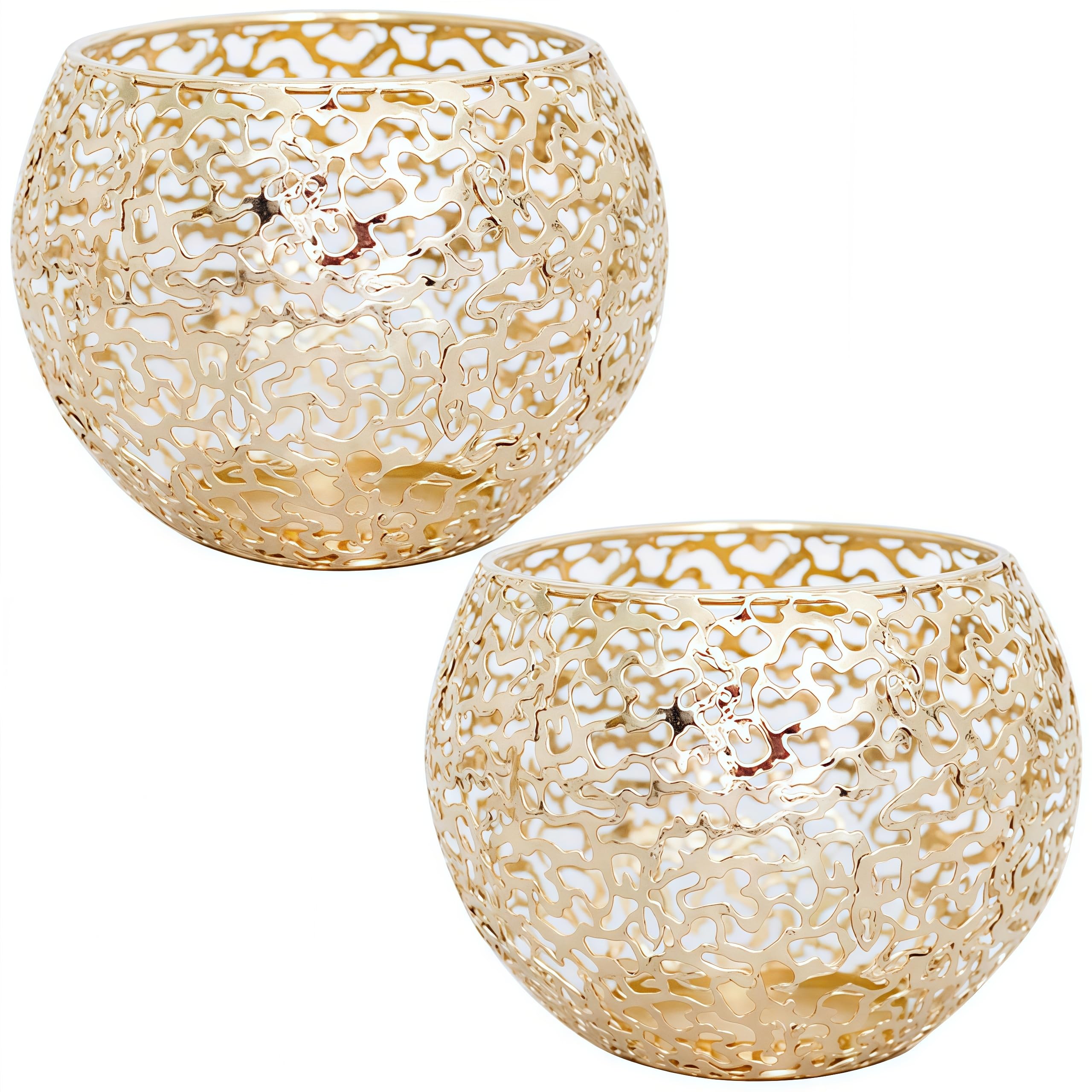 Amazon.co.jp: キャンドルホルダー ゴールド 2個セット 金属製 蠟燭