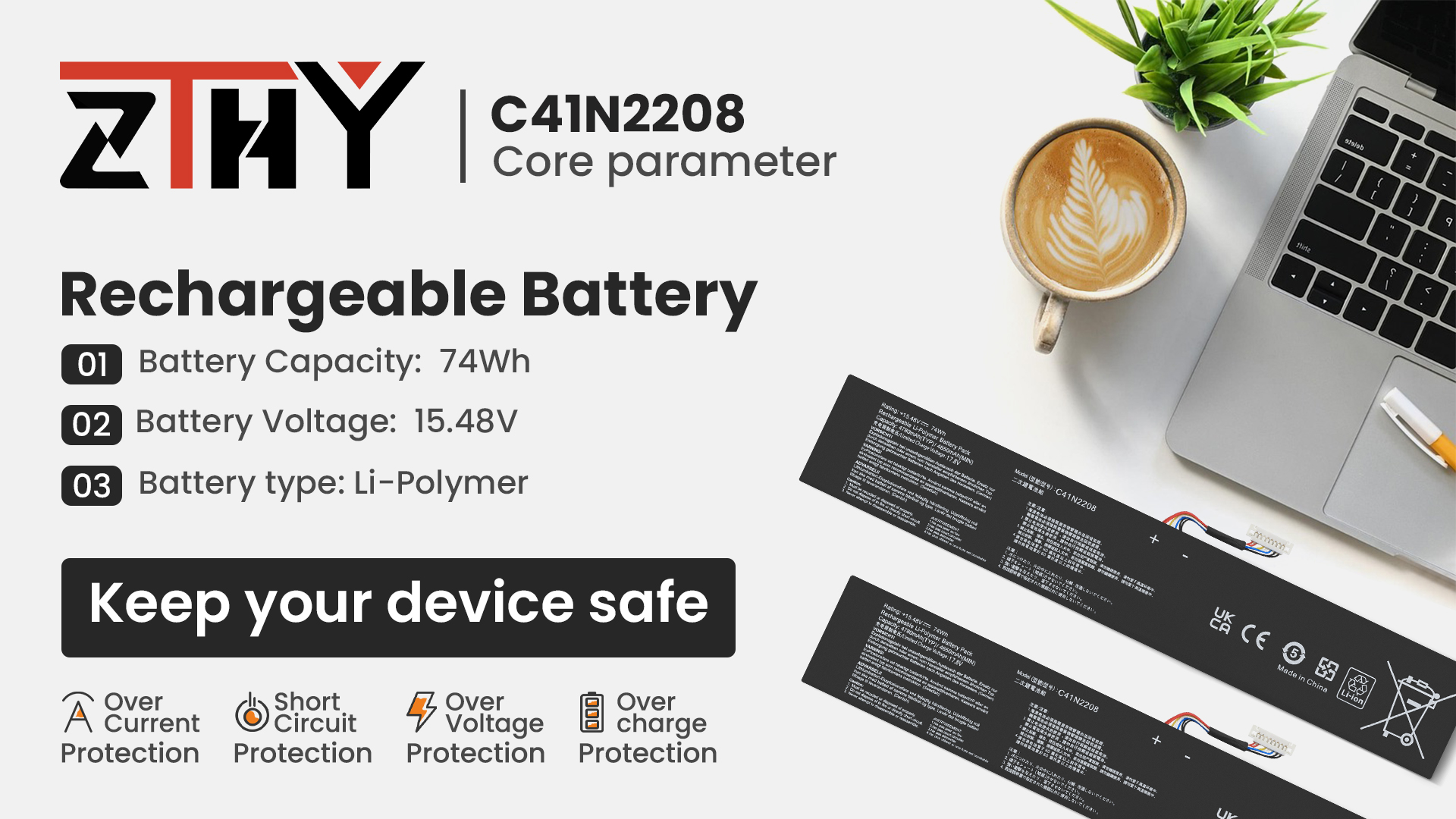 Amazon.com: ZTHY C41N2208 Battery Replacement for ASUS ROG Ally