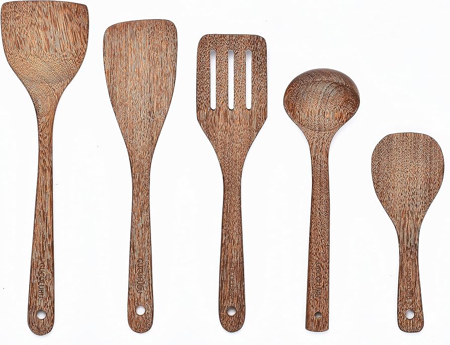Amazon | キッチンツール 調理器具 天然木製 5点セットキッチンの