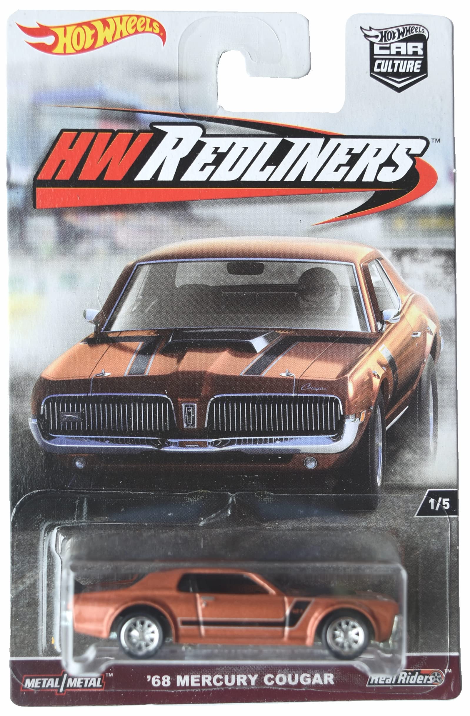 Amazon.com: Hot Wheels '68 Mercury Cougar, HW Redliners 1/5 : Toys