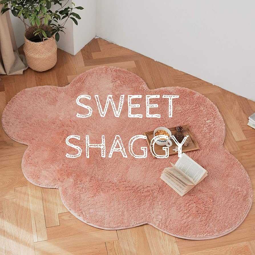 Amazon | 雲型ふわふわ 毛足18mmシャギーラグ 130×170cm カーペット 苺