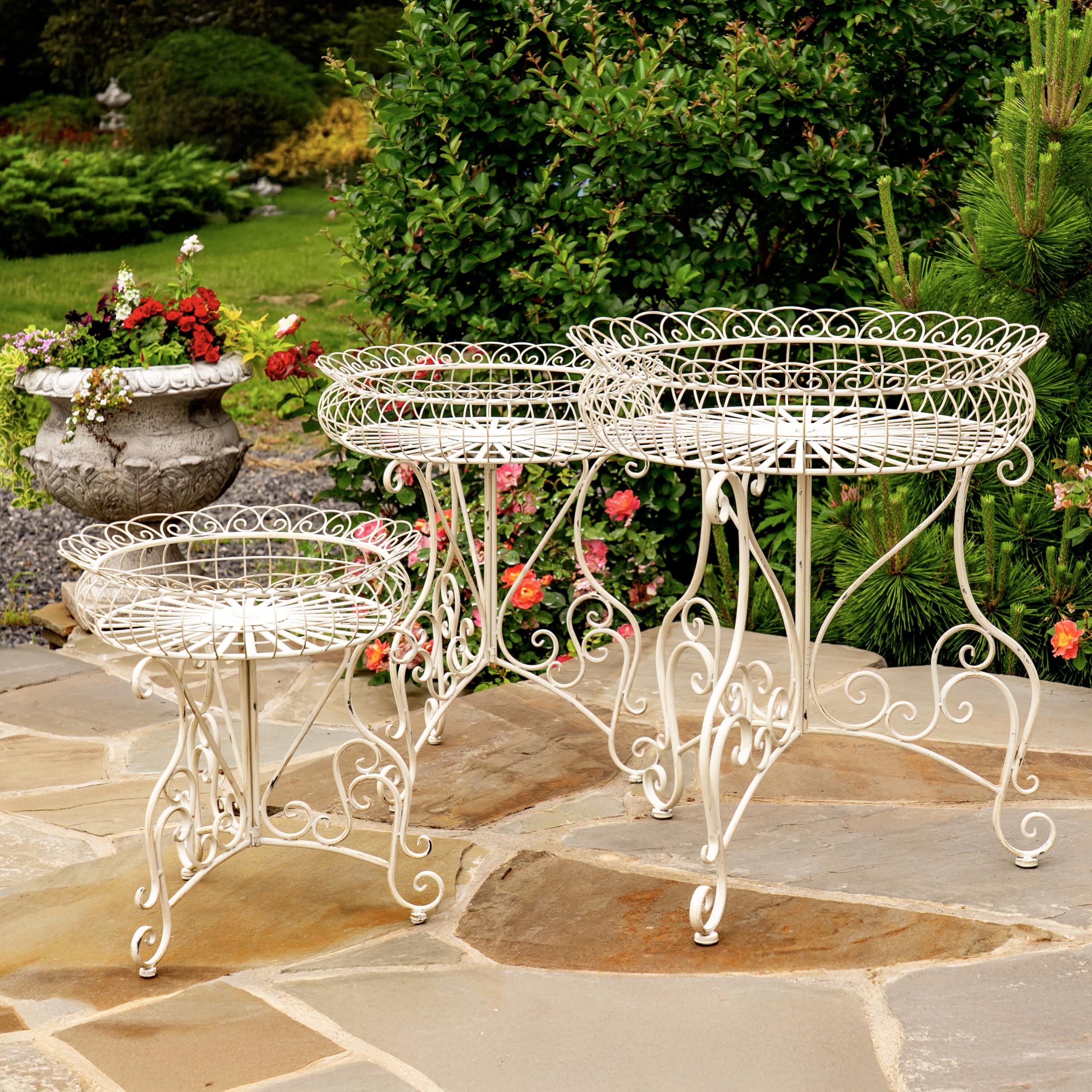 Amazon.com: Zaer Ltd. Set of 3 Vintage-Style Metal Round Basket