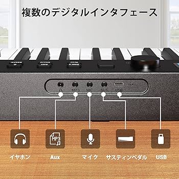 Amazon | Ingbelle 電子ピアノ 88鍵盤 折り畳み式 midiキーボード