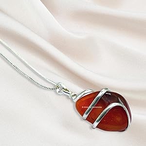 Amazon.com: Amazing Gemstone Carnelian Tumbled Silver Spiral