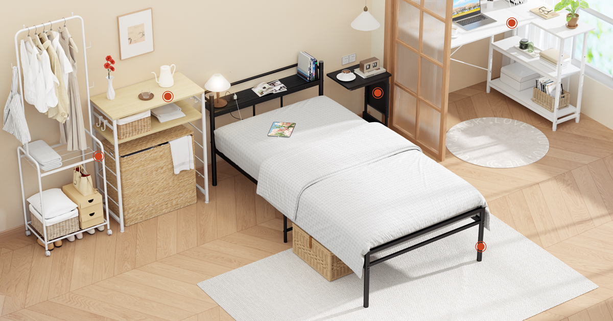 Amazon｜【宮棚・2口コンセント】ベッドフレーム シングルHoldm パイプ