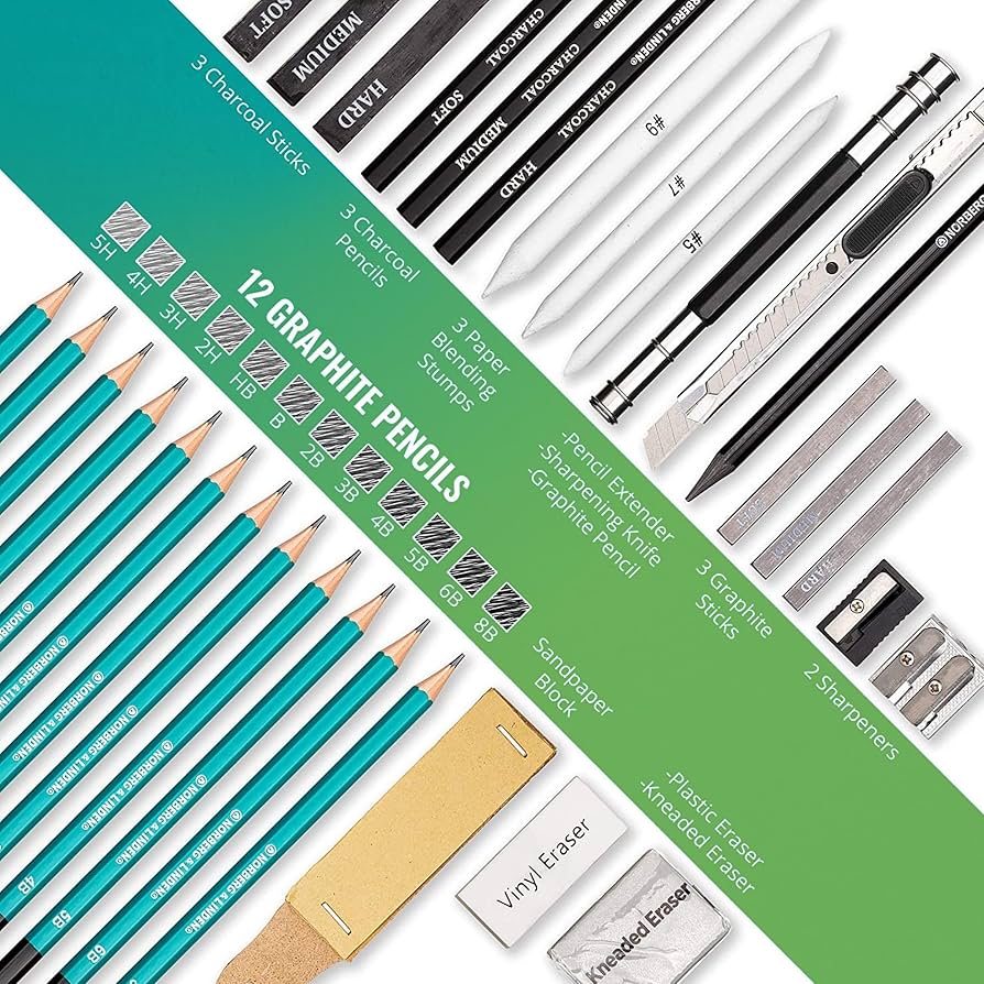 Amazon.com: Norberg & Linden XL Drawing Set - Sketching, Graphite