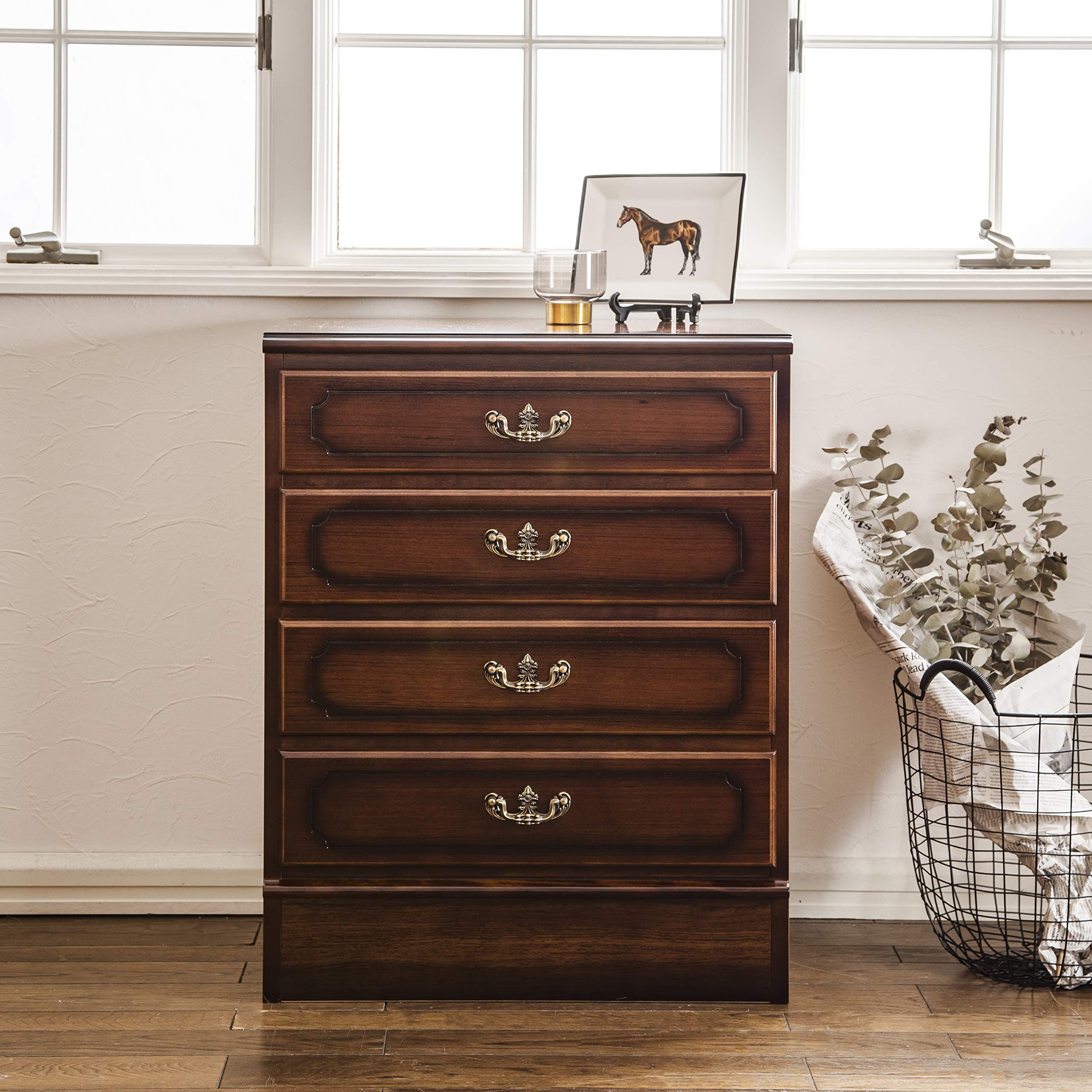 Amazon.co.jp: 【カリモク正規品】コロニアル チェスト 引出4段