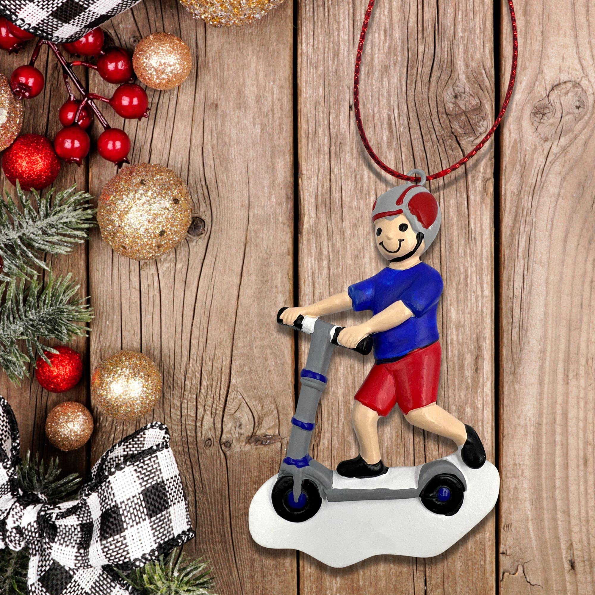 Amazon.com: Personalized Boy Kid Riding Scooter Rider Christmas